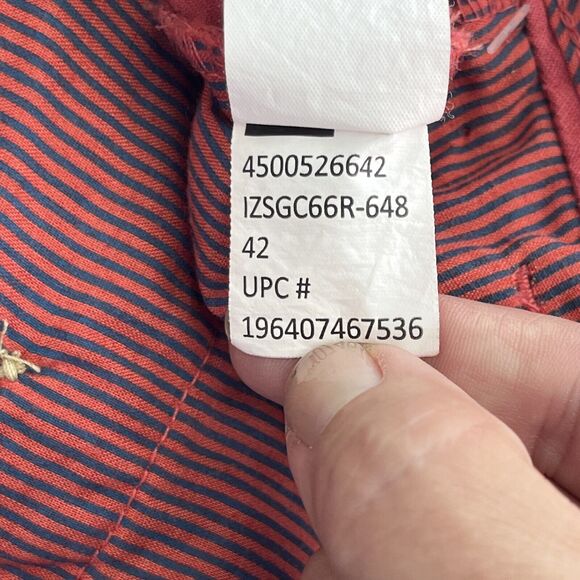 IZOD Chino Shorts Men's 42 Red Saltwater Wash Classic 9.5" Flat Front New $62 - Picture 8 of 9